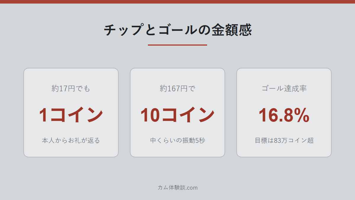 Sanaさんのチップとゴールの数字画像